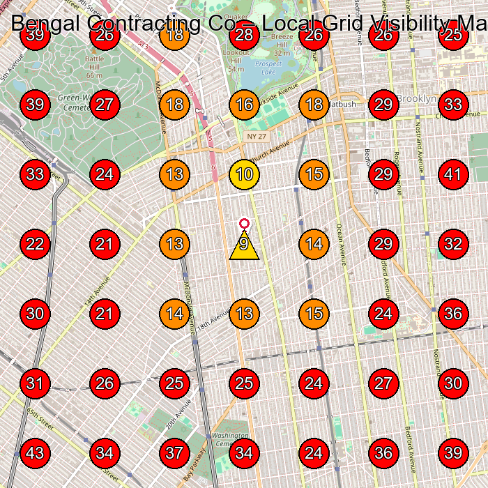 Bengal Contracting Co GeoGrid visibility map for Masonry Contractor in Brooklyn